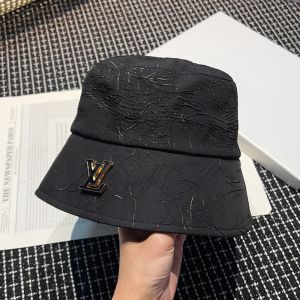 Louis Vuitton Enamel LV Iconic Bucket Hat In Dark-patterned Cotton Black