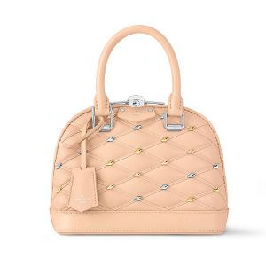 Louis Vuitton Alma BB Handbag In Lambskin with Diamond Motif M24153 Beige