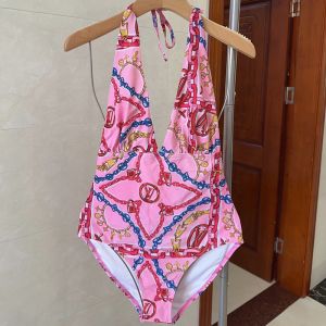 Louis Vuitton Halterneck Swimsuit In Bejewelled Monogram Pink