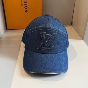 Louis Vuitton LV Signature Baseball Cap In Cotton Navy Blue