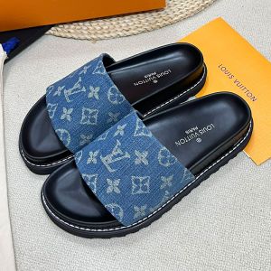 Louis Vuitton Bliss Comfort Slides Unisex Monogram Denim Blue