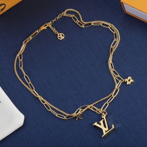 Louis Vuitton Double Chain Necklace In Gold