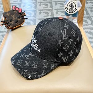 Louis Vuitton LV Logo Baseball Cap In Monogram Denim Black