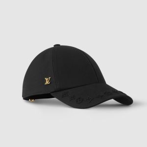 Louis Vuitton LV Signature Baseball Cap In Cotton with Monogram Embroidery Visor M7293M Black