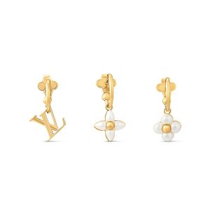 Louis Vuitton LV Floragram Earrings In Metal M01025 Gold