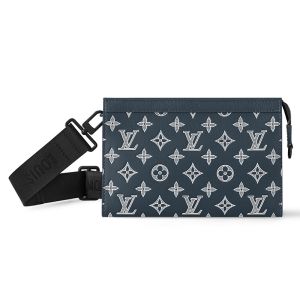 Louis Vuitton Gaston Wearable Wallet In Monogram Shadow Leather M83384 Navy Blue