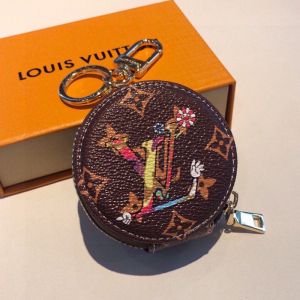 Louis Vuitton Round Airpods Case In Hands Murakami Monogram Canvas Brown