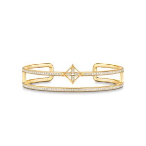 Louis Vuitton Idylle Blossom Two-Row Bracelet In Metal with Crystals Q95816 Gold