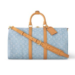 Louis Vuitton Keepall Bandouliere 45 Bag In Monogram Denim M25334 Blue