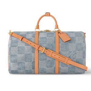 Louis Vuitton Keepall Bandouliere 50 Bag In Damier 3D Denim N40739 Blue