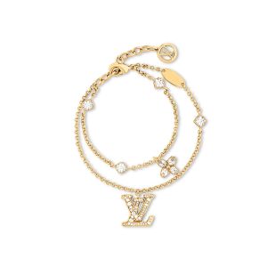 Louis Vuitton Lady LV Bracelet In Metal with CrystalsM1582A Gold