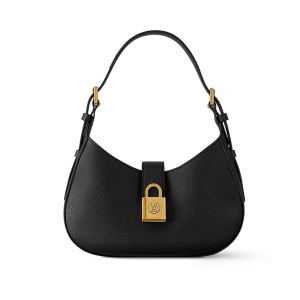 Louis Vuitton Low Key Shoulder Bag In Grained Calfskin M24611 Black