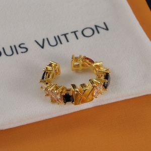 Louis Vuitton LV Light Open Ring In Metal with Zircons Gold