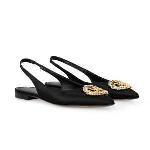 Louis Vuitton Met Slingback Ballerinas Women Satin 1AC7FP Black