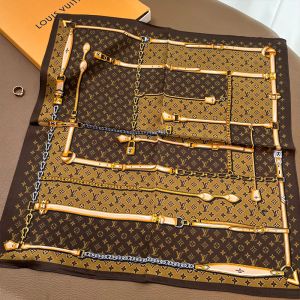 Louis Vuitton Monogram Confidential Square 50 Scarf In Silk Brown