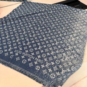 Louis Vuitton Monogram Jacquard Shawl 140 In Denim Blue