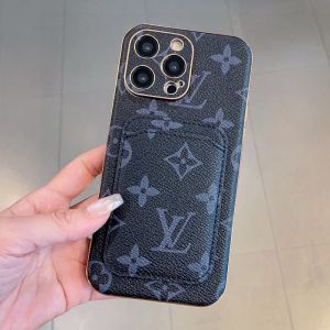 Louis Vuitton iPhone Case In Monogram Leather with Card Holder Black