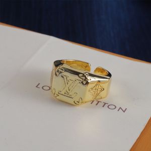 Louis Vuitton Monogram Signet Open Ring In Metal Gold