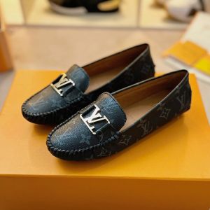 Louis Vuitton Montaigne Moccasins Unisex Monogram Calf Leather Black