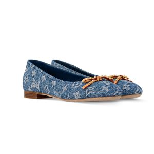 Louis Vuitton Nina Flat Ballerinas Women Monogram Denim Blue