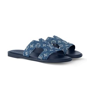 Louis Vuitton LV Oasis Slides Men Monogram Denim 1AC6A4 Blue