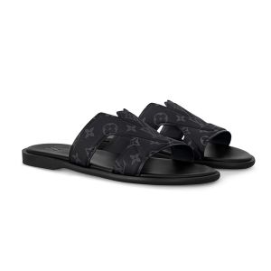 Louis Vuitton LV Oasis Slides Men Monogram Leather 1ACRPM Black