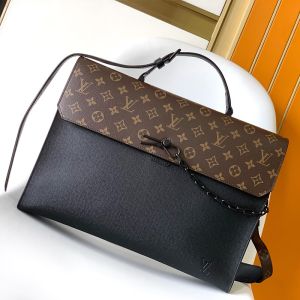 Louis Vuitton Robusto Briefcase In Taiga Leather And Monogram Canvas M30591 Black