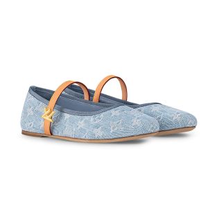 Louis Vuitton Romy Flat Ballerinas Women Monogram Denim 1ACZA1 Blue