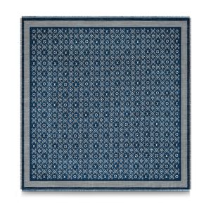 Louis Vuitton Since 1854 Monogram Shawl 140 In Silk and Wool MP2821 Blue