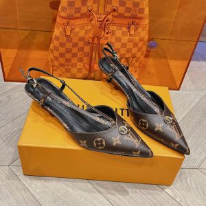 Louis Vuitton Stellar Slingback Pumps Women Monogram Leather Brown