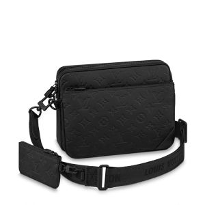 Louis Vuitton Trio Messenger In Monogram Shadow Leather M46602 Black