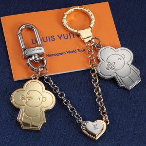 Louis Vuitton Vivienne Bff Best Friend Double Keyring In Metal Gold/Silver