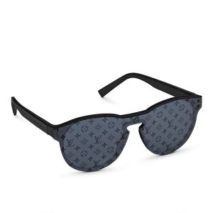 Louis Vuitton LV Waimea Round Sunglasses In Acetate Z1333E Black Monogram