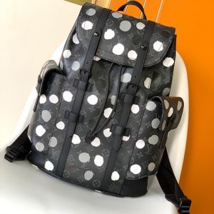 Louis Vuitton Christopher MM Backpack In Yayoi Kusama Polka Dots Monogram Canvas M46403 Black