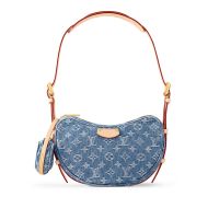 Louis Vuitton Croissant MM Handbag In Monogram Denim M46856 Blue