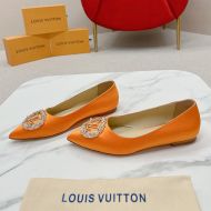 Louis Vuitton Met Flat Ballerinas Women Satin Orange