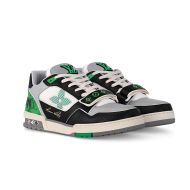 Louis Vuitton LV Trainer Sneakers Unisex Calf Leather And Canvas 1AC50E Green