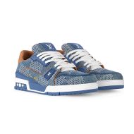 Louis Vuitton LV Trainer Sneakers Unisex Damier 3D Denim Blue