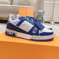 Louis Vuitton LV Trainer Sneakers Unisex Mix Of Materials 1ABOEE Blue