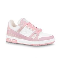 Louis Vuitton LV Trainer Sneakers Unisex Mix Of Materials 1ABOEE Pink