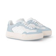 Louis Vuitton LV Groovy Platform Sneakers Women Monogram Embossed Leather 1ACL2C White/Blue