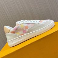 Louis Vuitton LV Stadium Sneakers Unisex Checkerboard Canvas Pink