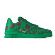 Louis Vuitton LV Trainer Sneakers Men Checkerboard Leather 1ACN5D Green