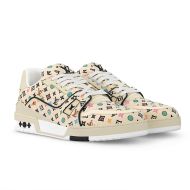 Louis Vuitton LV Trainer Sneakers Men Monogram Grained Calf Leather 1ACXBW Beige