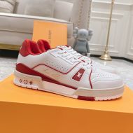 Louis Vuitton LV Trainer Sneakers Unisex Cowhide Red