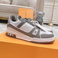 Louis Vuitton LV Trainer Sneakers Unisex Mix Of Materials 1ABOEE Grey