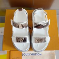 Louis Vuitton Archlight Sandals Women Snakes Skin Grey