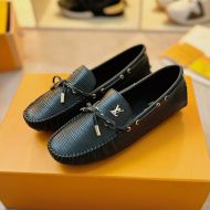 Louis Vuitton Arizona Moccasins Unisex Epi Grained Leather Black