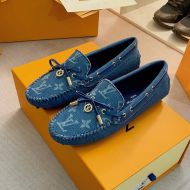 Louis Vuitton Arizona Moccasins Unisex Monogram Denim Blue