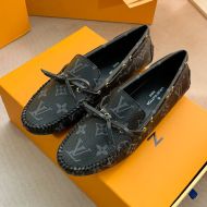 Louis Vuitton Arizona Moccasins Unisex Monogram Leather Black